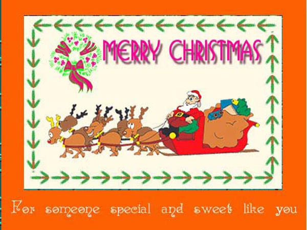 Merry christmas for someone special and sweet like you