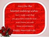 Belated Wedding Wishes…